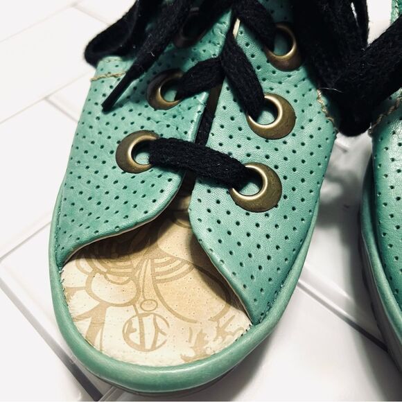 Fly London Ylva Platform Sandals Wedge Sling Back Lace Up Sea Foam Green Size 39 - Picture 3 of 15